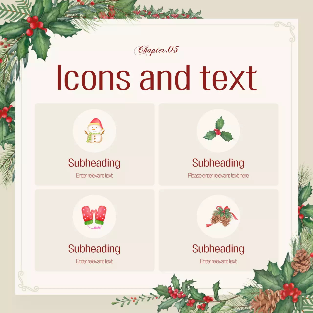 Red Traditional Christmas Newsletter Instagram Carousel