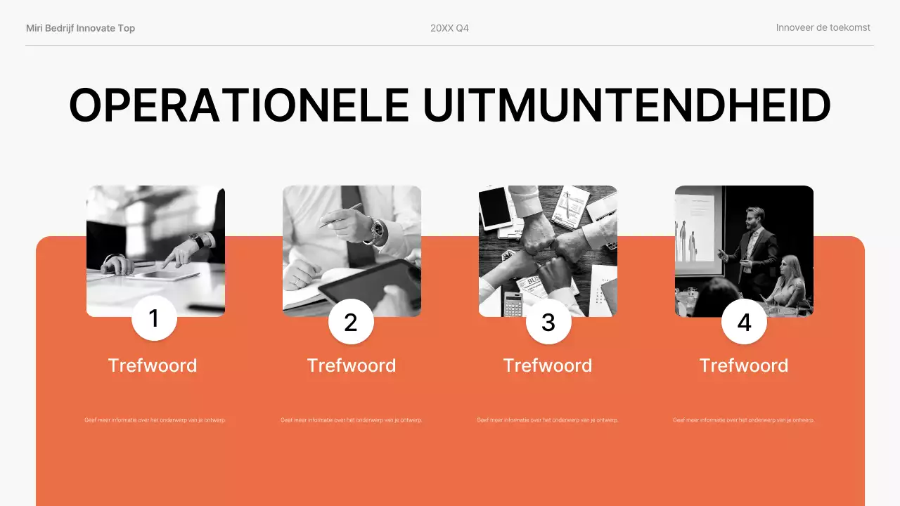 oranje moderne bedrijfspresentatie