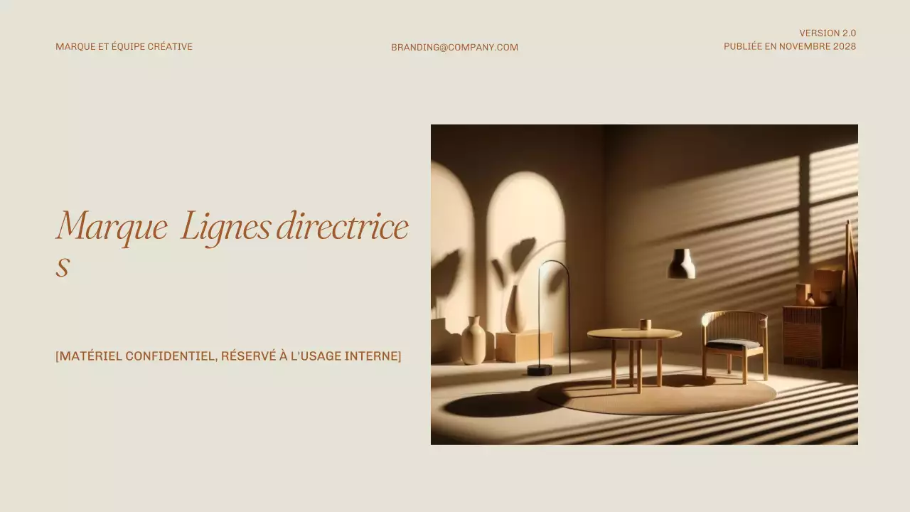 ligne directrice de la marque minimaliste beige