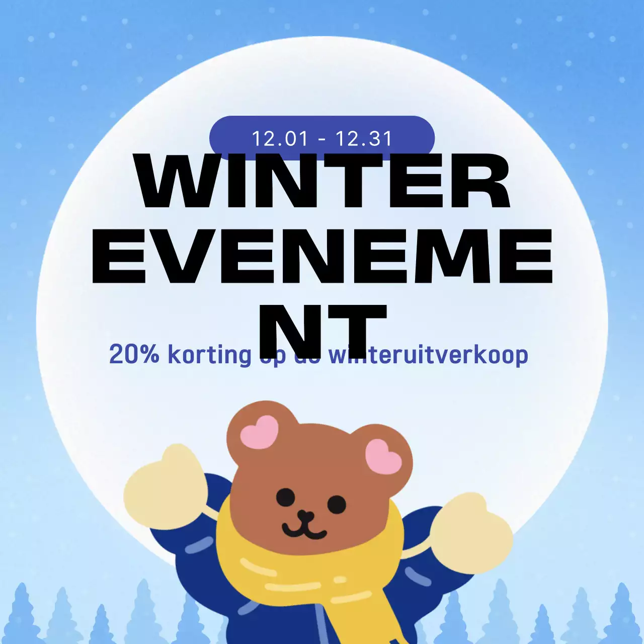 Promoot je winterevenementen in lichtblauw