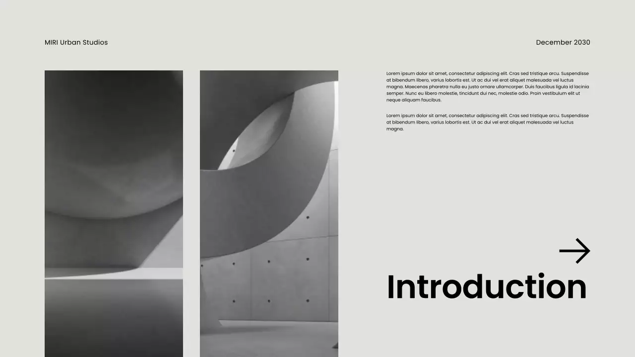 그레이 모던 건축 포트폴리오 프레젠테이션