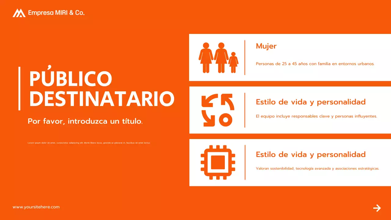 presentación de la propuesta de proyecto orange modern