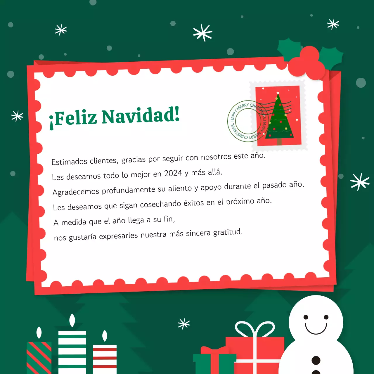 Carta de Navidad abstracta