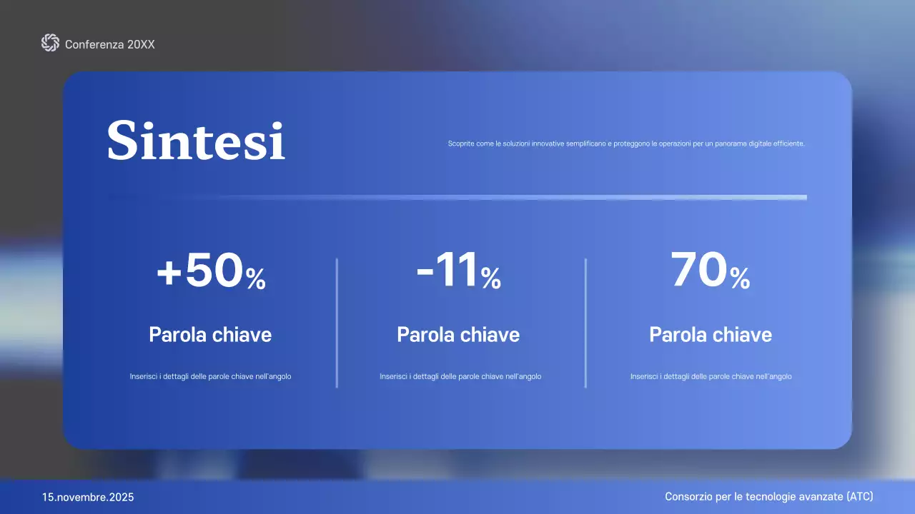 annuncio della conferenza sul futuro moderno blu