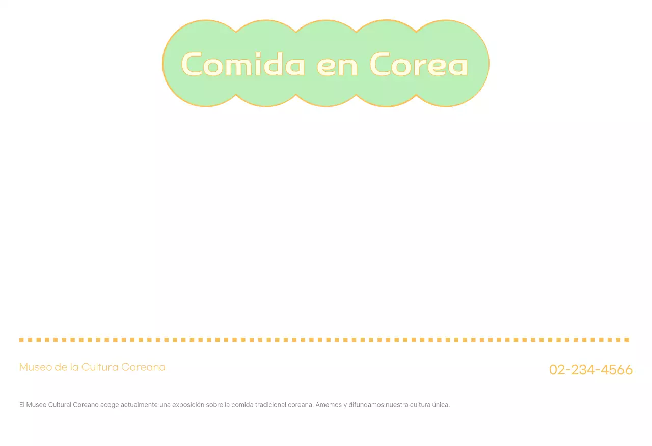 Menta Postal de comida tradicional coreana