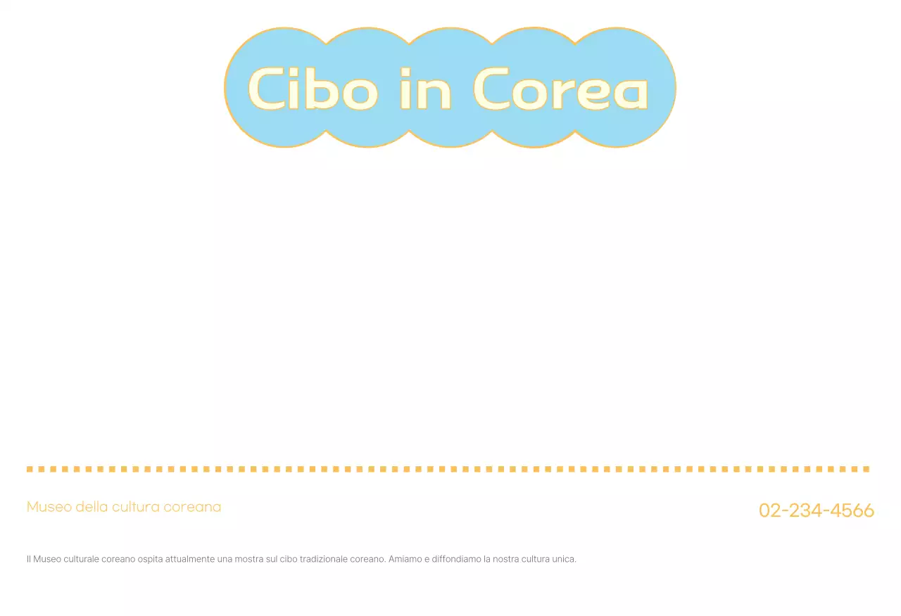 Cartolina con cibo coreano tradizionale alla menta