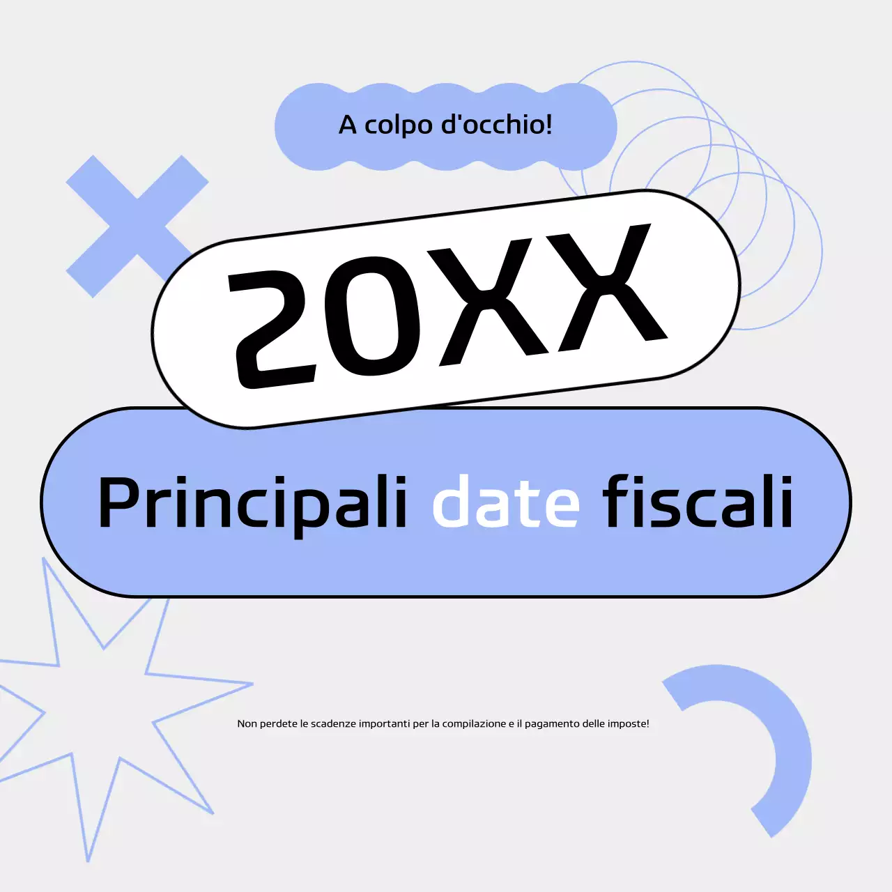 Guida al calendario fiscale blu moderno