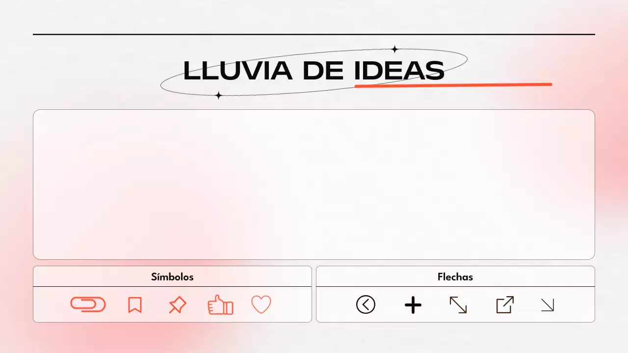 Presentación de la tormenta de ideas naranja y gris