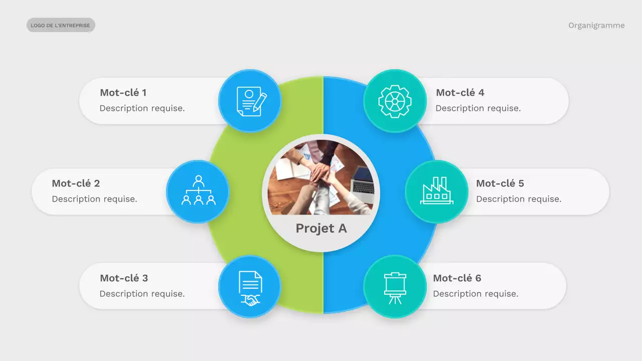 collection verte et moderne d'organigrammes