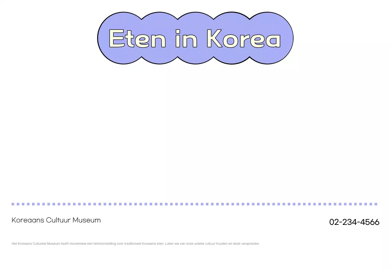 Mint Traditionele Koreaanse Voedsel Postkaart