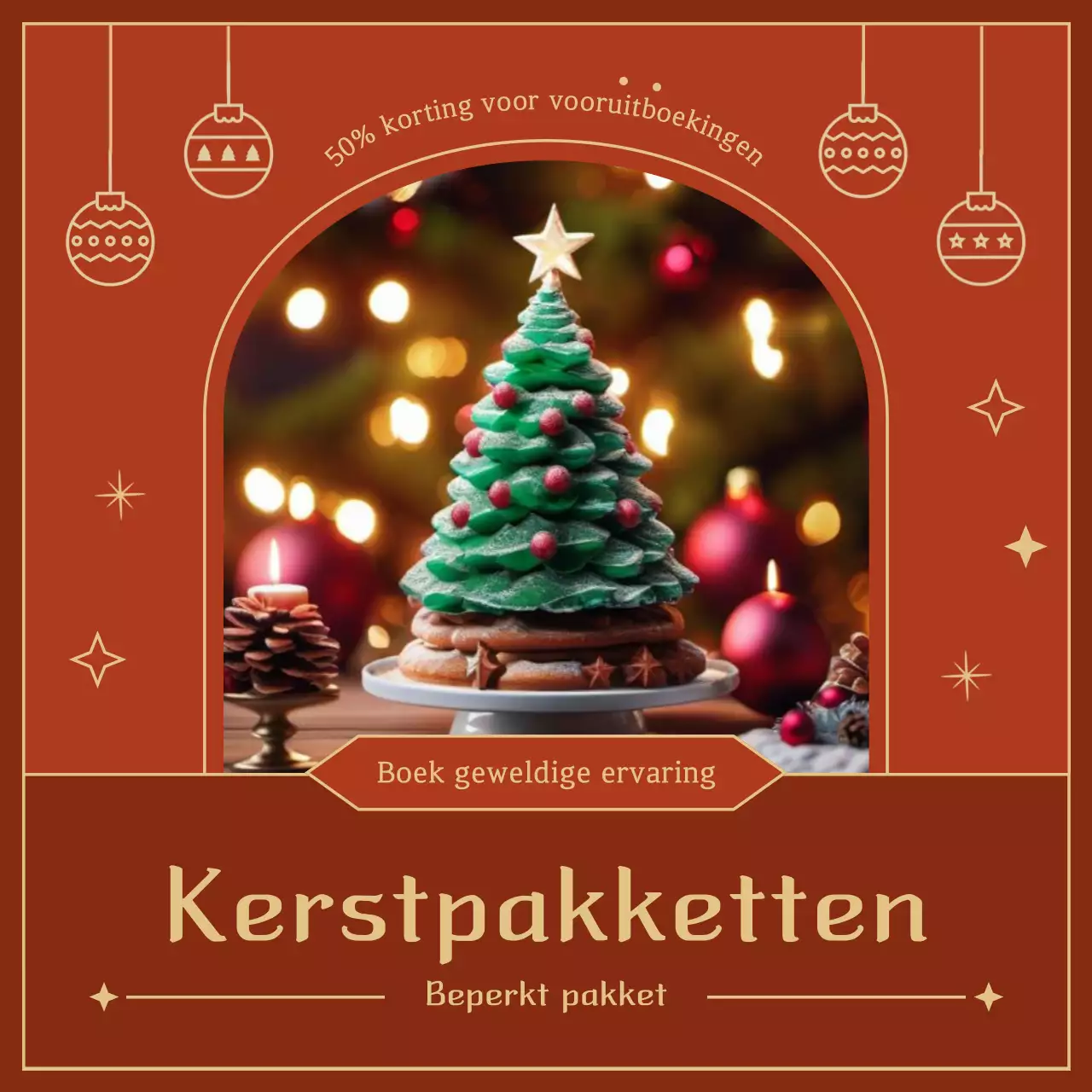 Bruine vintage kerstadvertentie