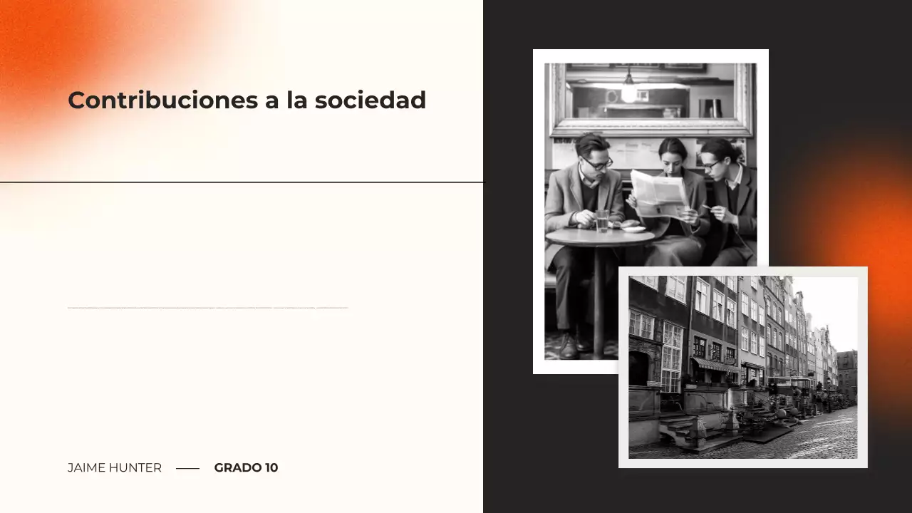 negro y naranja presentación del curso de biografía moderna