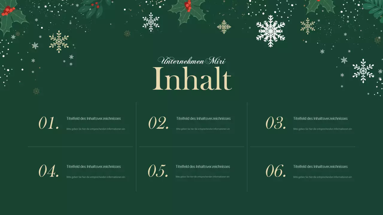 Ein luxuriöser Weihnachtsplaner in Grün