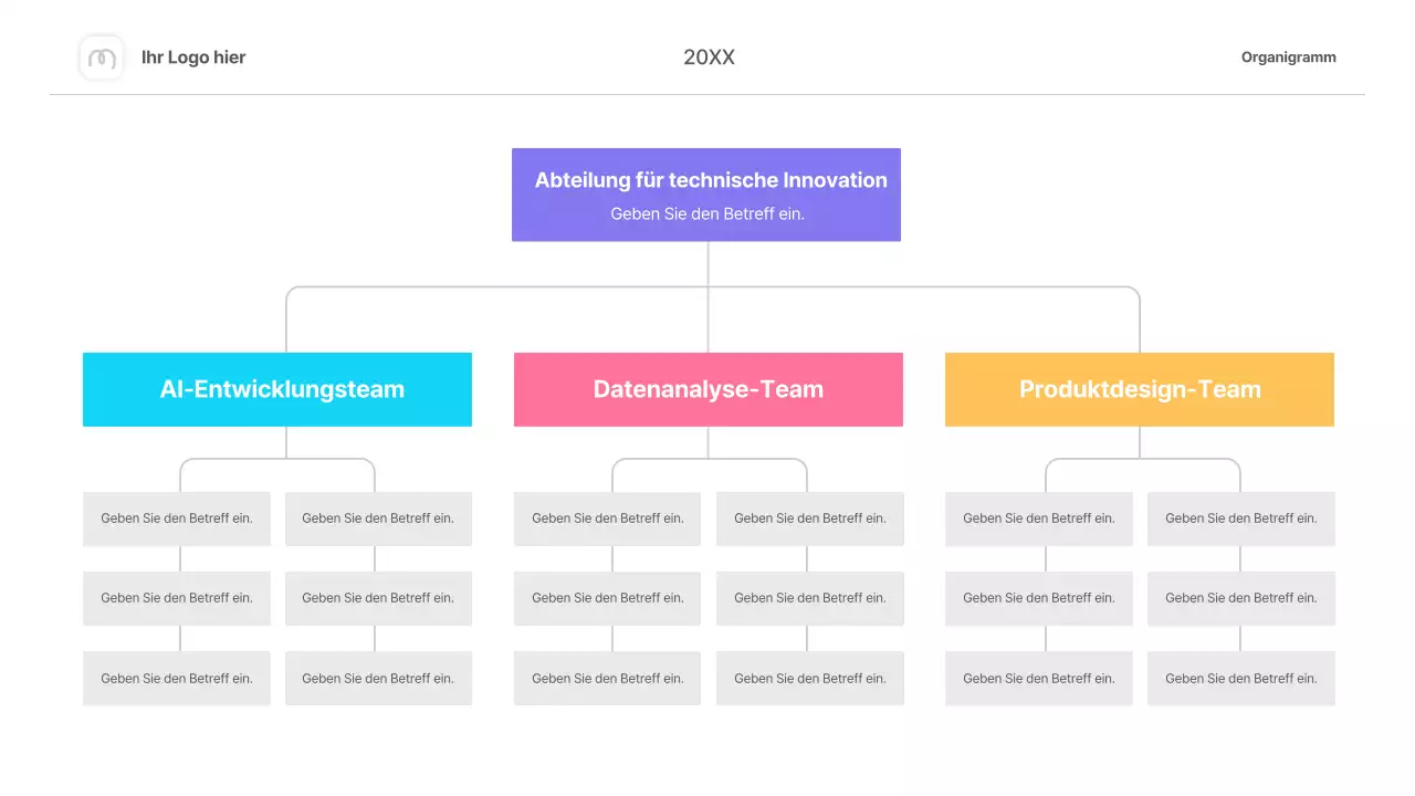 Buntes einfaches Organigramm Infografik Layout