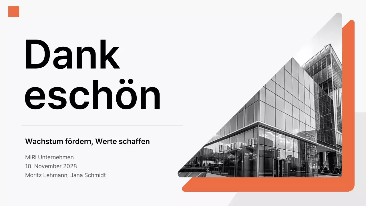 orange moderne Geschäftspräsentation