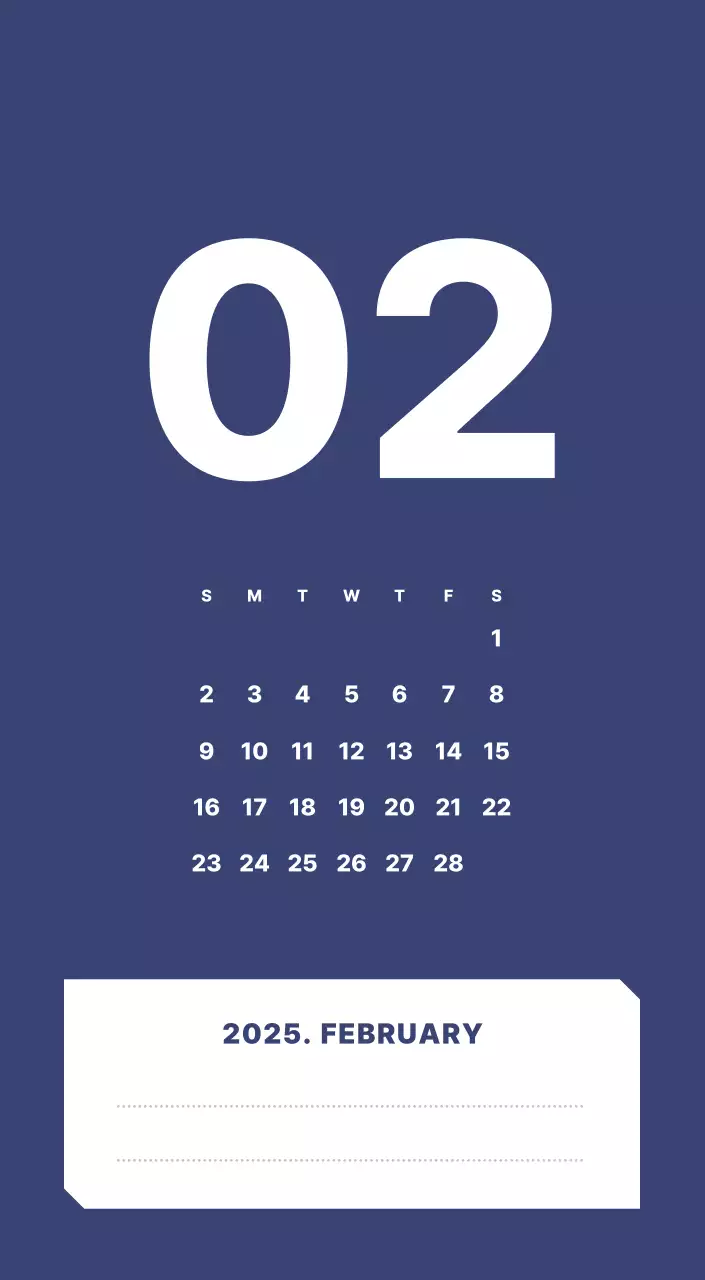 カラフルでシンプルな数字カレンダー