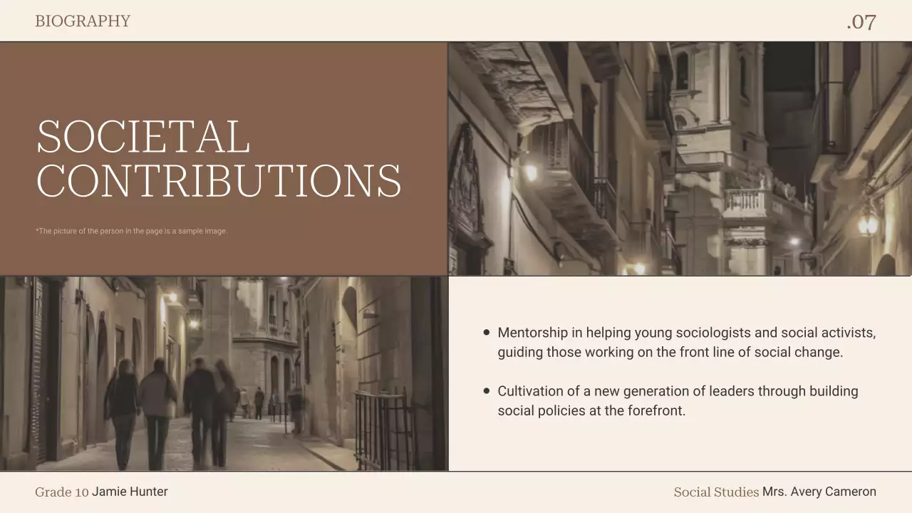 Brown Classic Biography Document Presentation