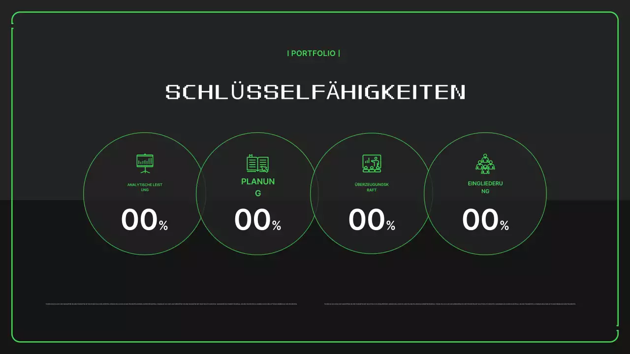 Portfolio mit einfachen pixeligen Illustrationen in Neonfarben für das neue Jahr