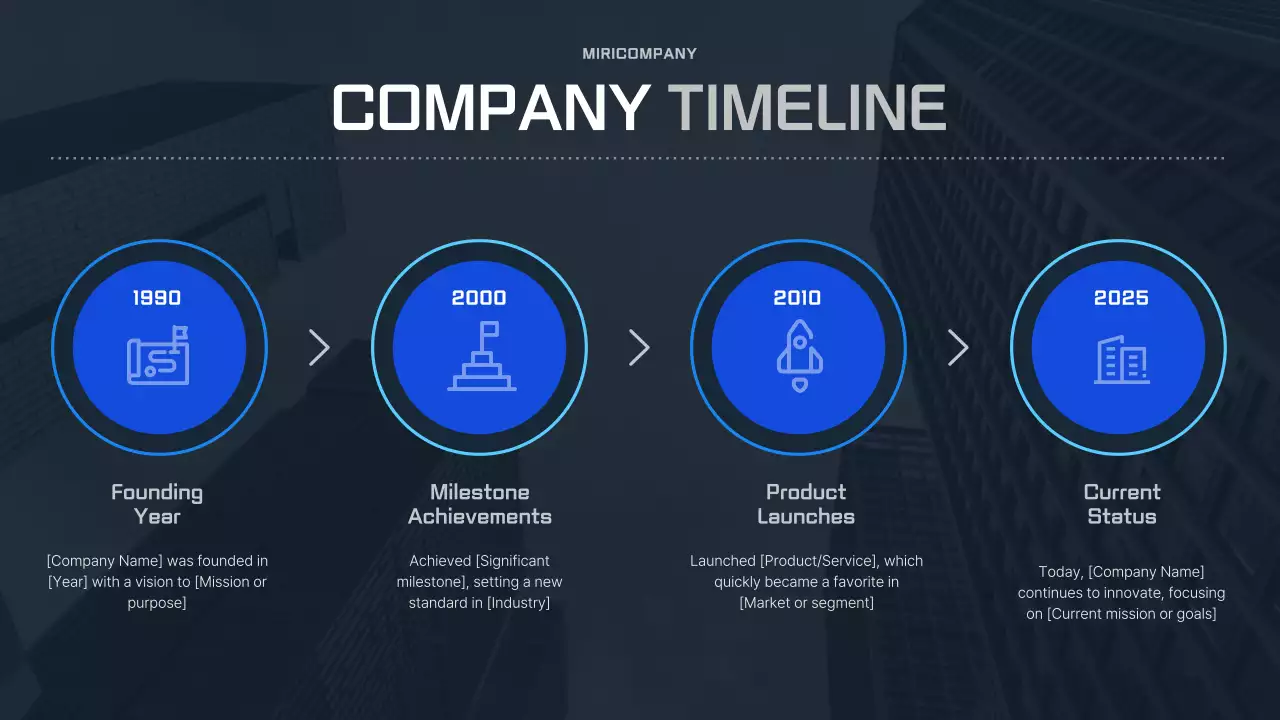 블루 모던 타임라인 프레젠테이션