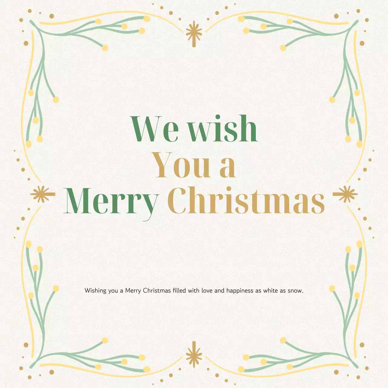 Posting Media Sosial Kartu Natal Bunga Hijau