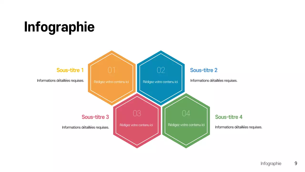 modèle de présentation infographique moderne arc-en-ciel