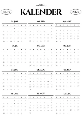 Zwart-wit standaardkalender