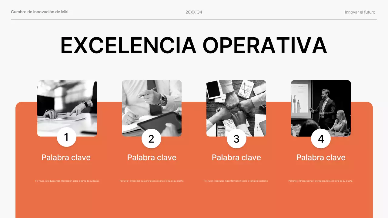 presentación de empresa moderna en naranja