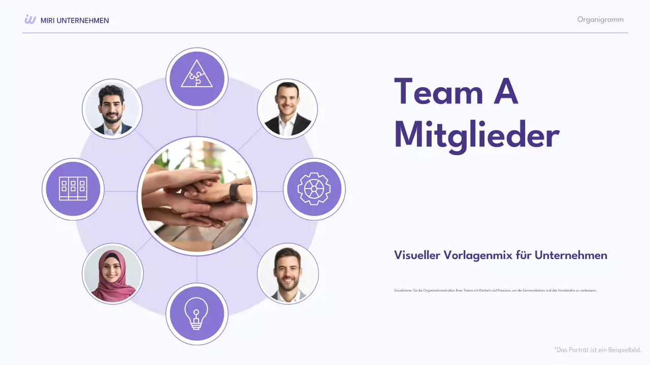 lila moderne Sammlung von Organigrammen Layout