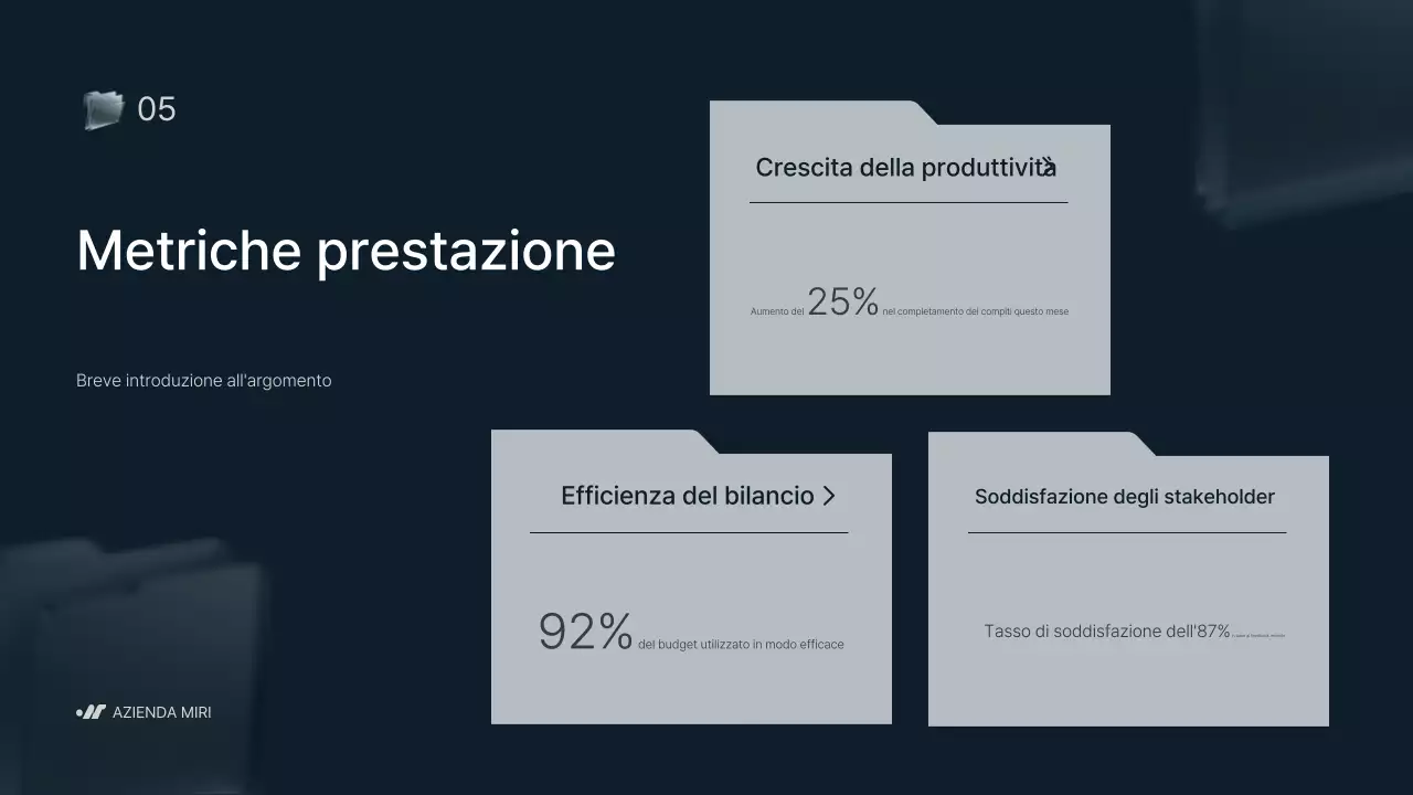 relazione aziendale grigia e moderna