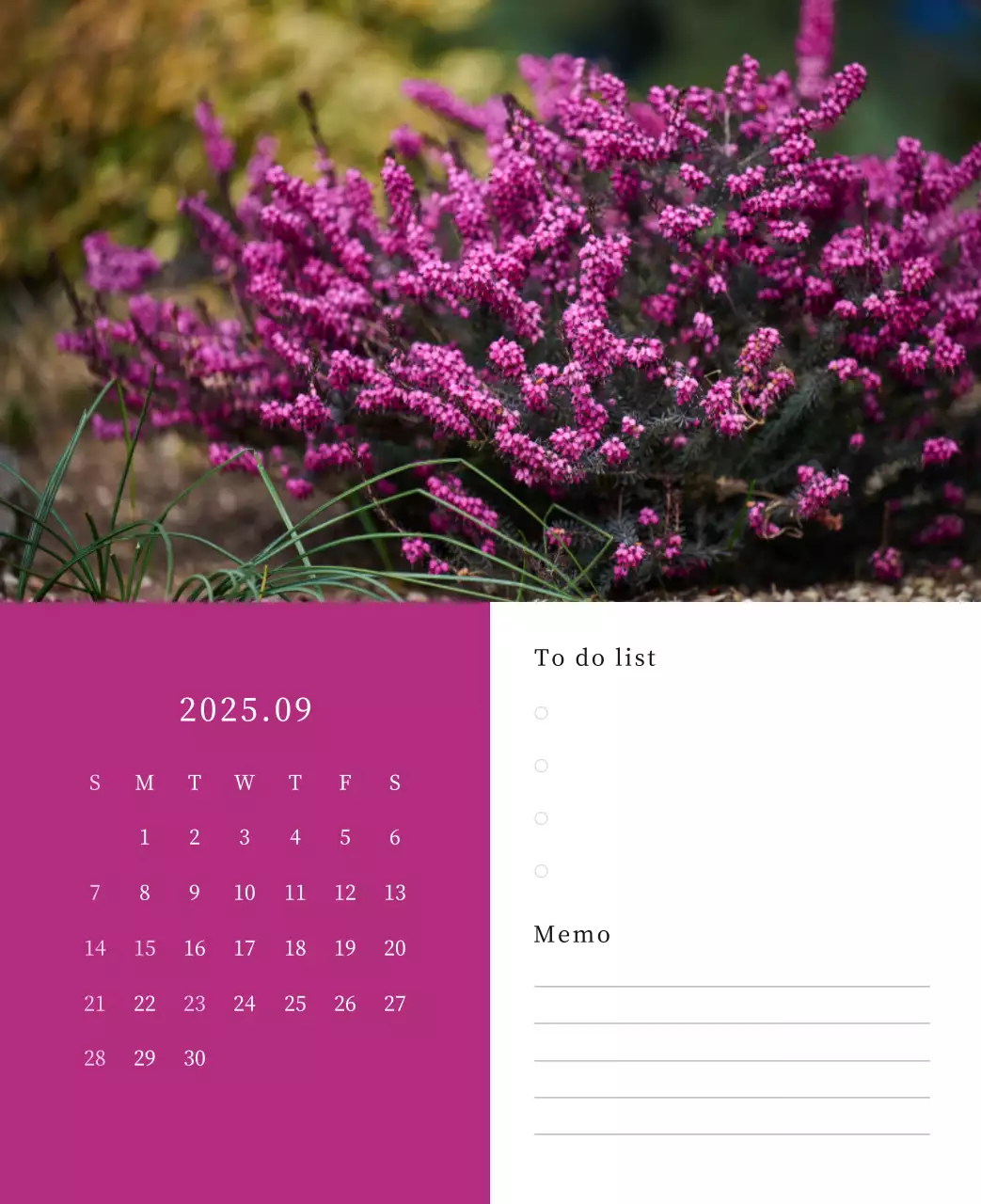 カラフルで高級感のあるフラワーカレンダー