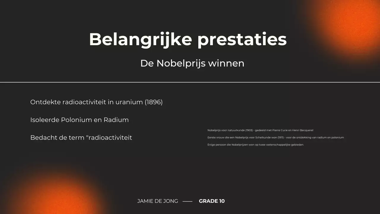 zwart en oranje moderne biografie cursus presentatie