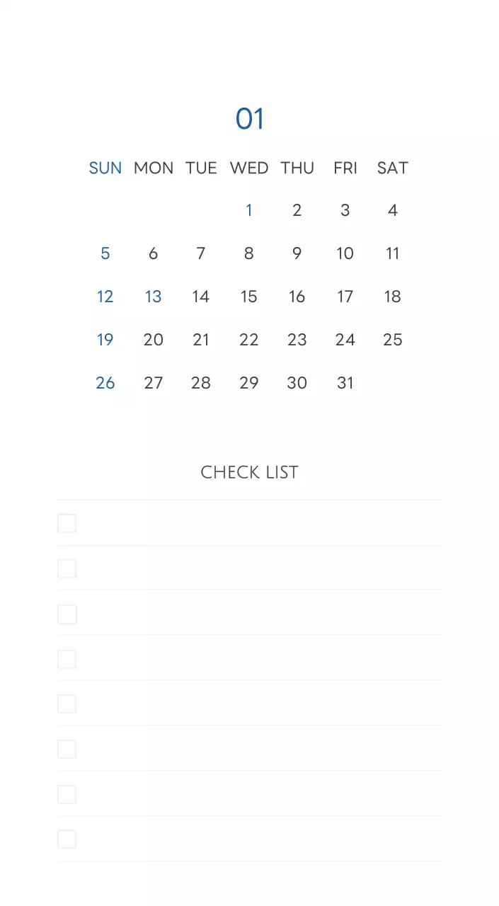 白と黒のシンプルな2025年版数字卓上カレンダー