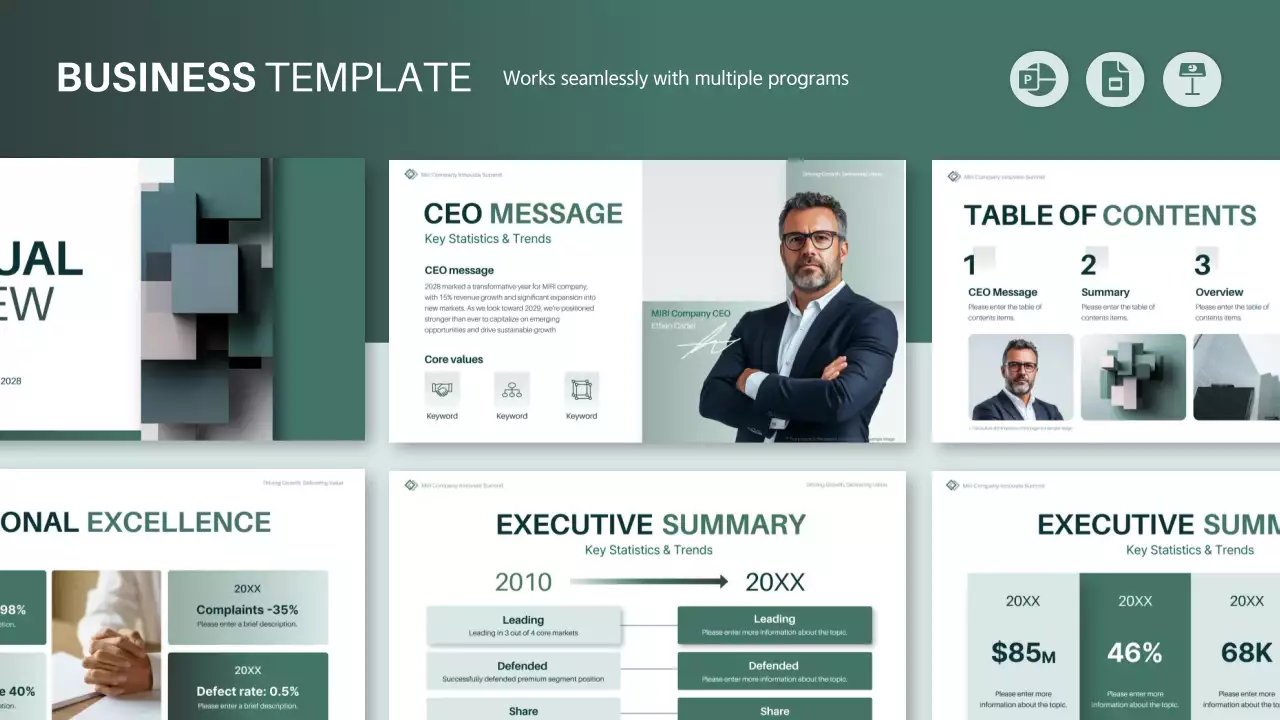 Green Modern Business Report Presentation