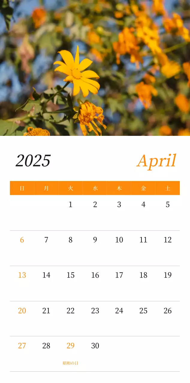 カラフルで高級感のあるフラワーカレンダー