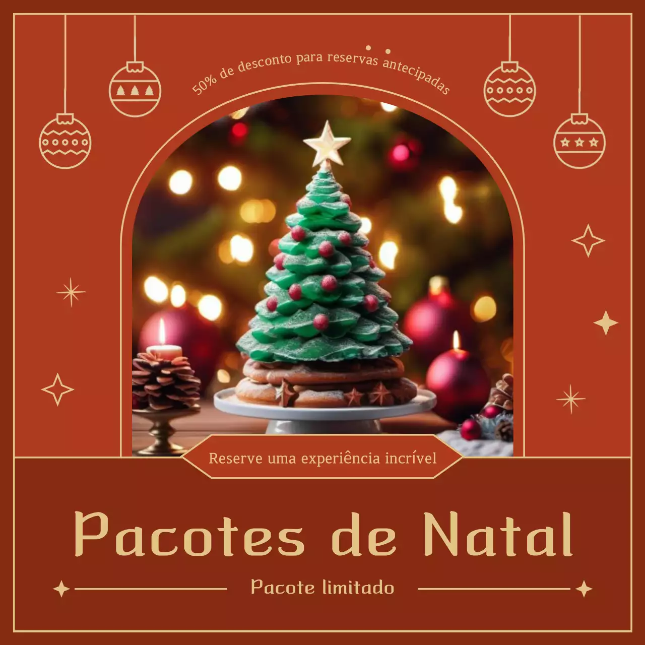 Anúncio de Natal vintage castanho