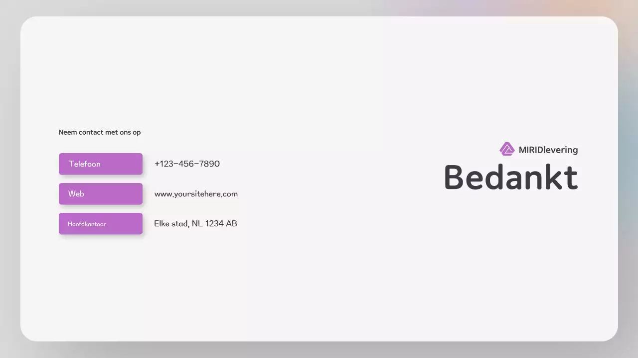 Moderne kleurrijke website stijl levering presentatie
