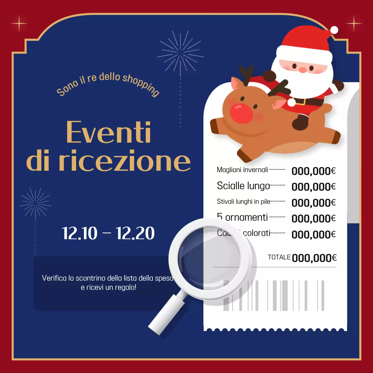 Promozione natalizia rossa e accogliente