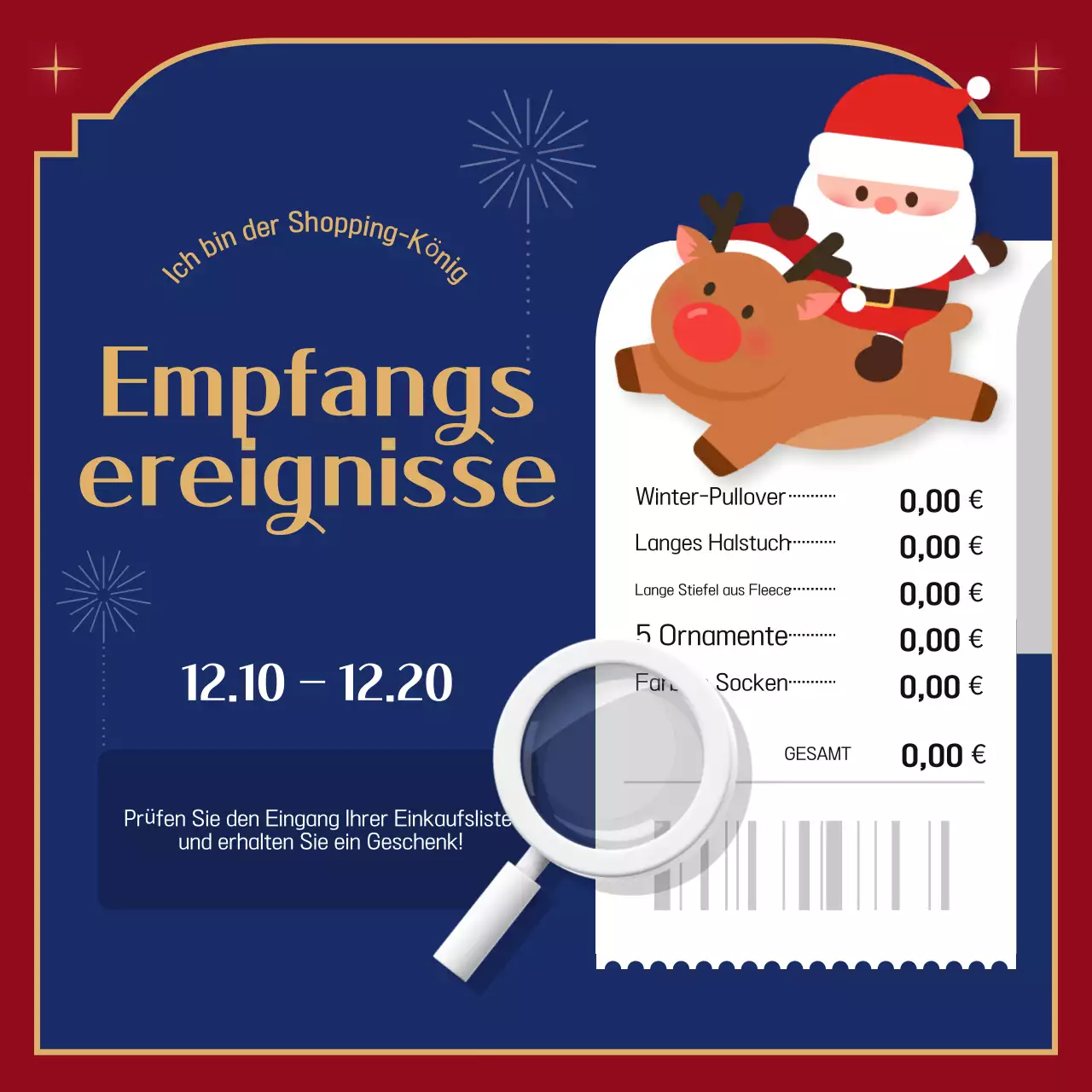 Rote gemütliche Weihnachtsaktion