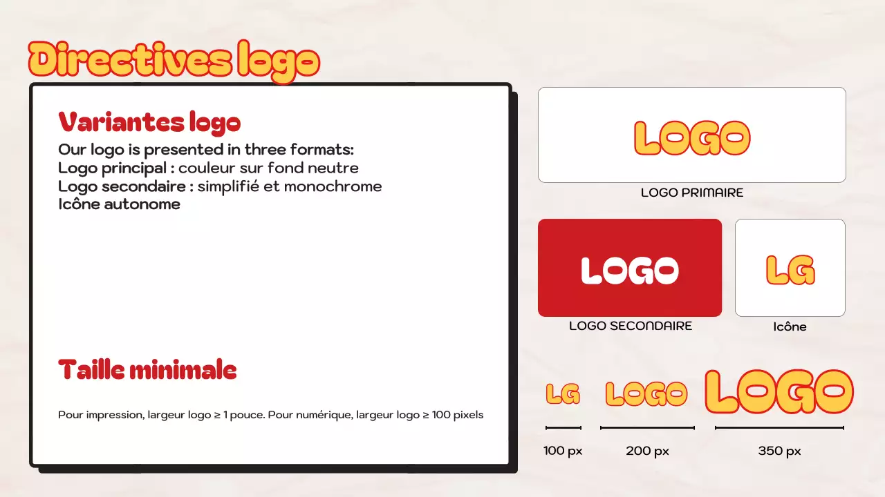 ligne directrice de la marque red retro