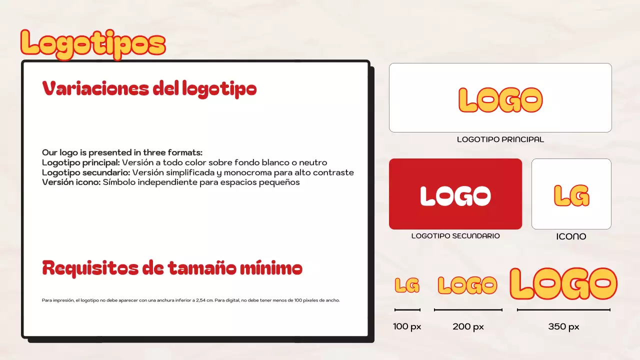 directriz de la marca retro roja