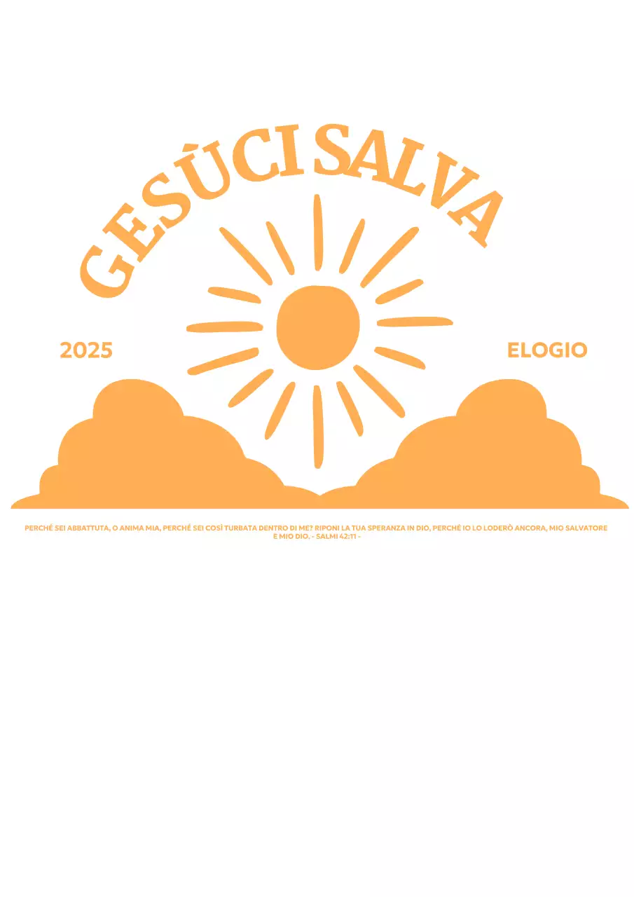 Promuovere una chiesa semplice con un'illustrazione del sole che sorge sopra le nuvole.