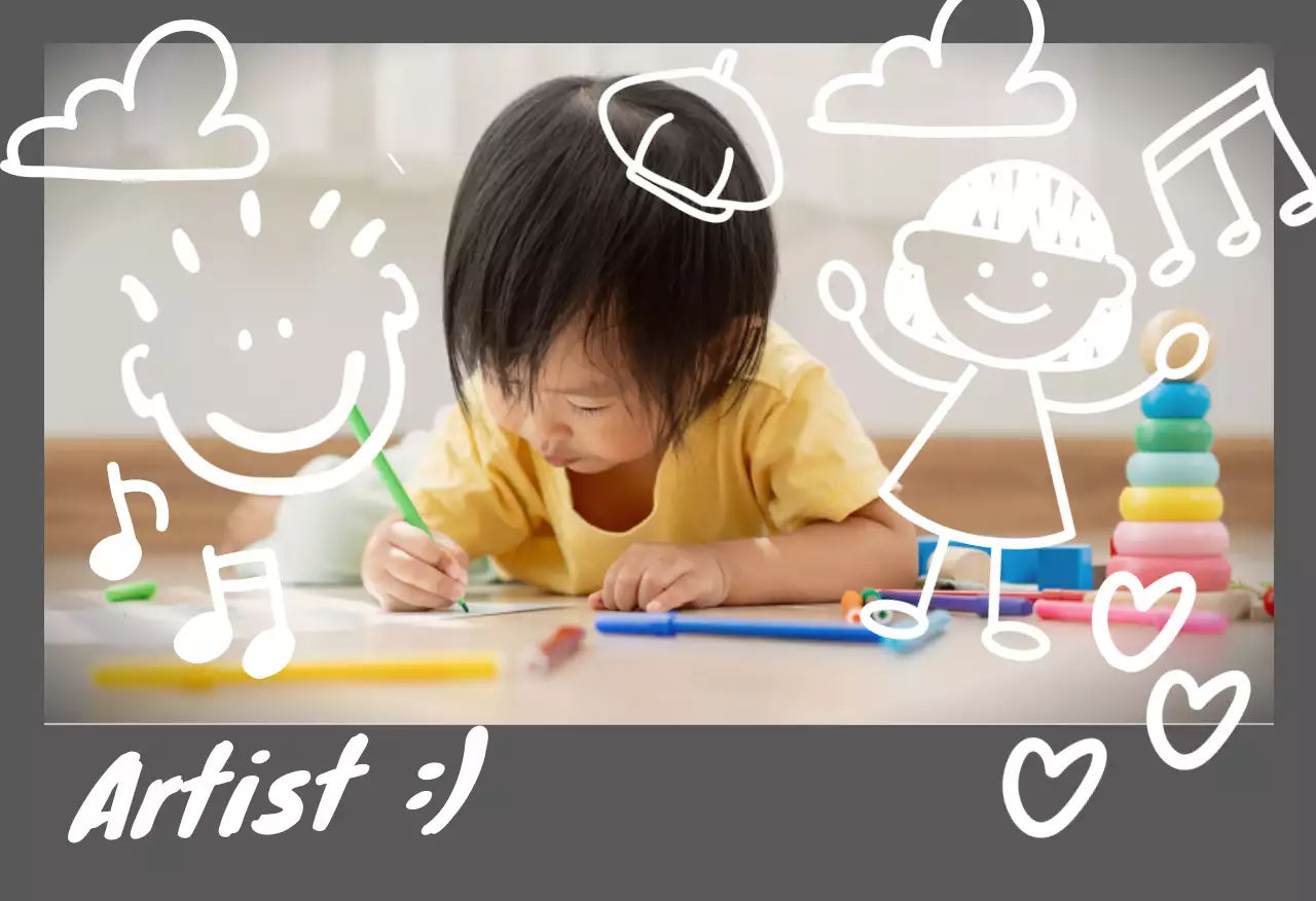 흰색 아기자기한 가족 포토프레임