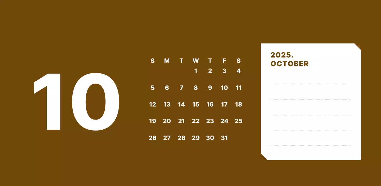 カラフルでシンプルな数字カレンダー