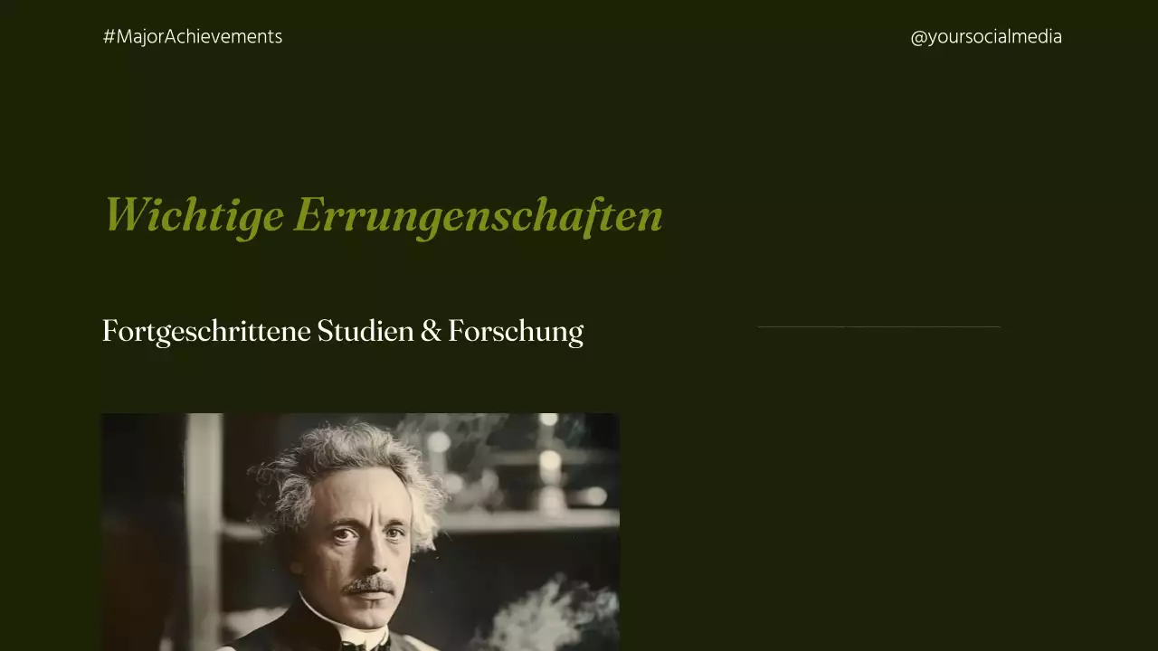 Grüner Klassiker der Biografiepräsentation