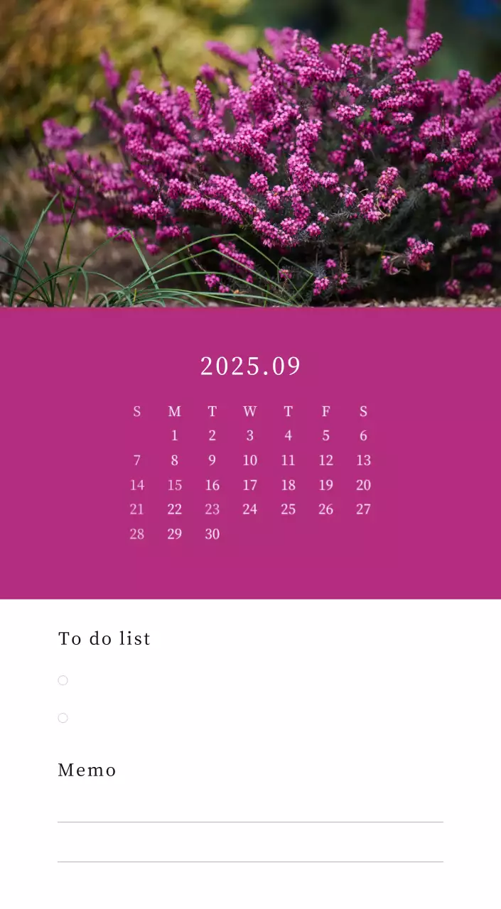カラフルで美しい花のカレンダー