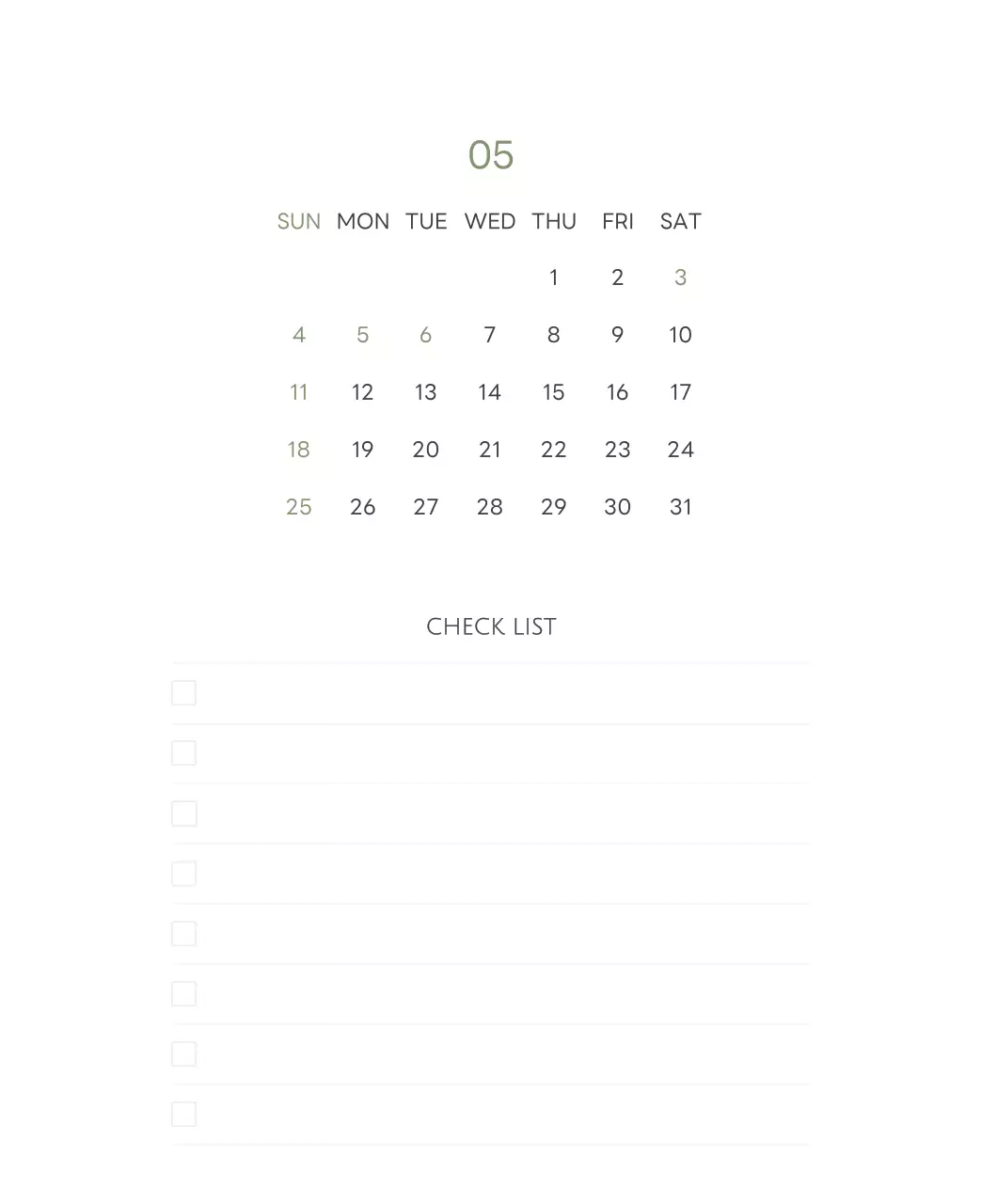 白と黒のシンプルな2025年版数字卓上カレンダー