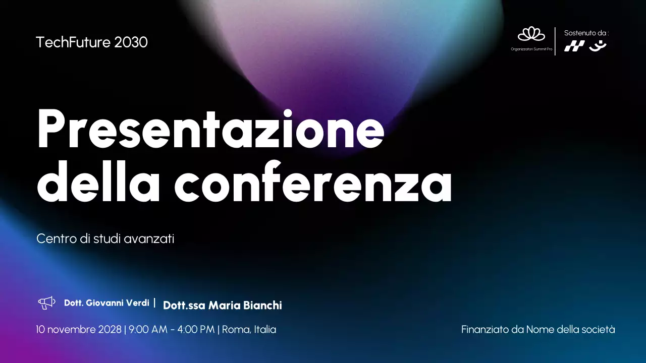 Annuncio della conferenza Blue Modern
