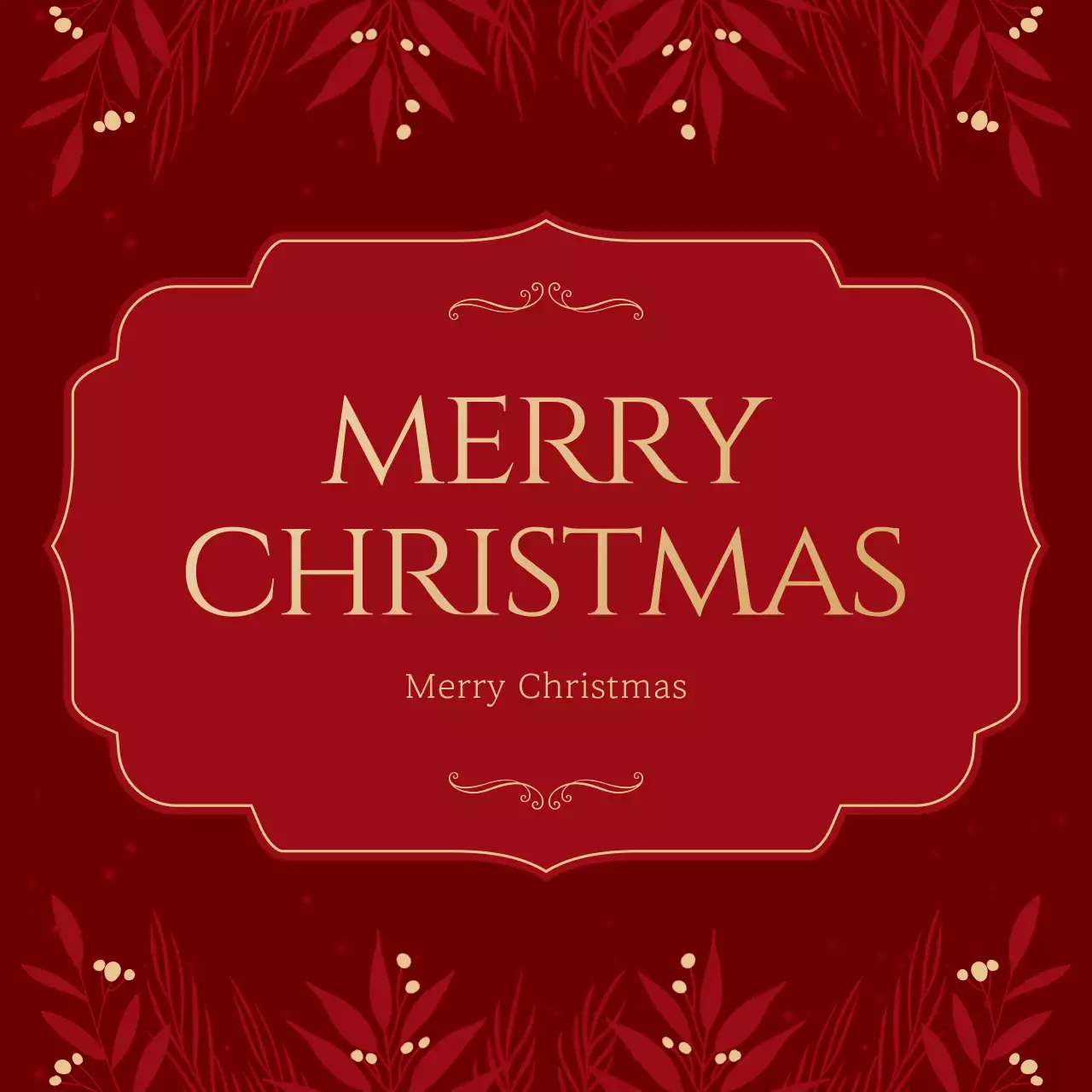 Kartu Natal Merah Elegan Posting Media Sosial