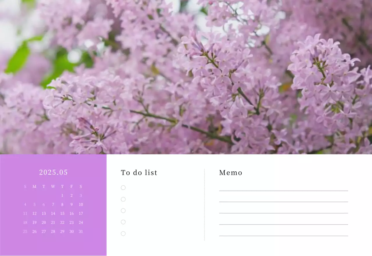 カラフルで高級感のあるフラワーカレンダー