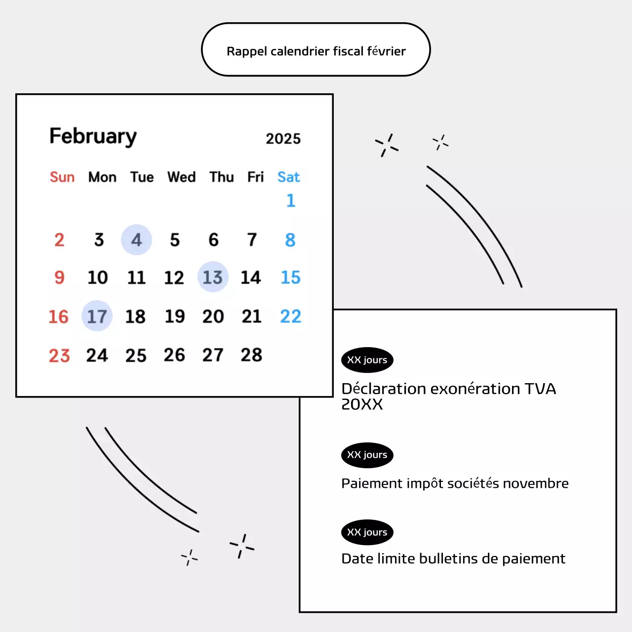 Guide du calendrier fiscal moderne bleu